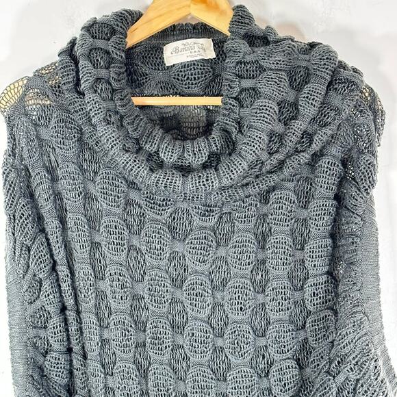 Banana Wool Blend Sweater Vest Cowl Turtle Neck Fishermens Womans size‎ Large - Picture 3 of 11